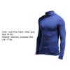 Camiseta Base para Hombre Color Sólido Cuello Alto Casual Alta Elasticidad Manga Larga Top de Otoño para Ropa Interior
