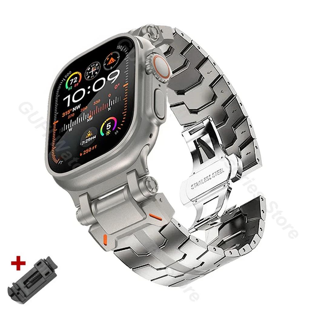 Stainless Steel Luxury Bracelet for Apple Watch Band Ultra 2 49mm Series 10 9 8 7 45mm 46mm Men Straps For iwatch 6 5 4 SE 44mm
