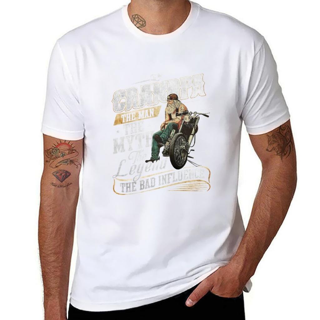Grandpa the Unisex the Myth the Legend Bad Influence Shirts Gift for Him Fathers Day Shirt Biker Dad TShirt