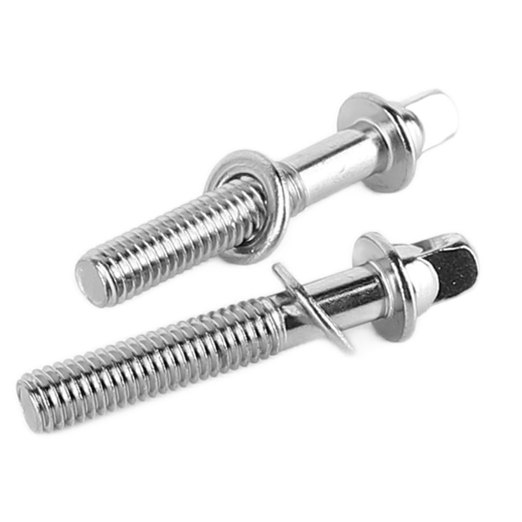2PCS Železný buben Pevný šroub Napínací tyče z nerezové oceli Náhradní perkusní příslušenství WC901