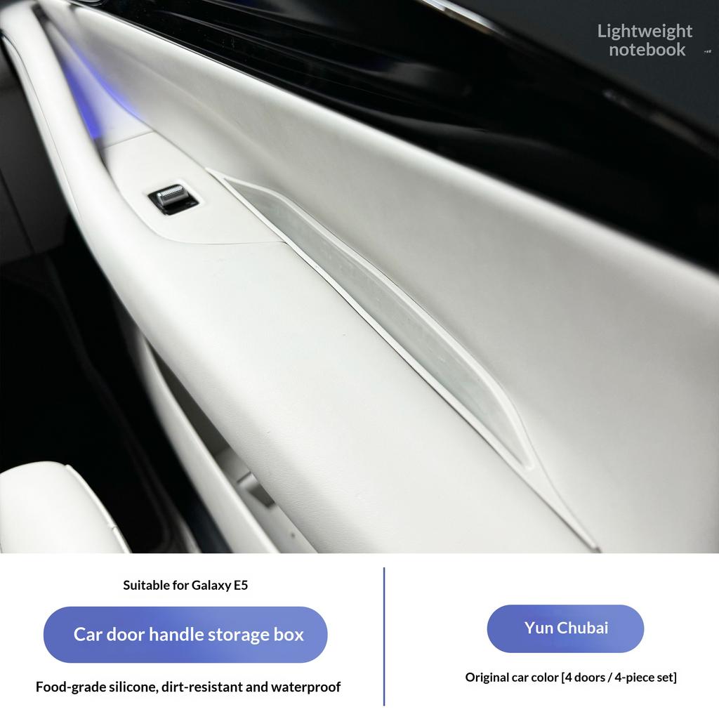 For Geely Galaxy E5/EX5 Car Door Inner Handle Storage Box Silicone Waterproof Pad Storage Pocket Trash Box Protective Mat