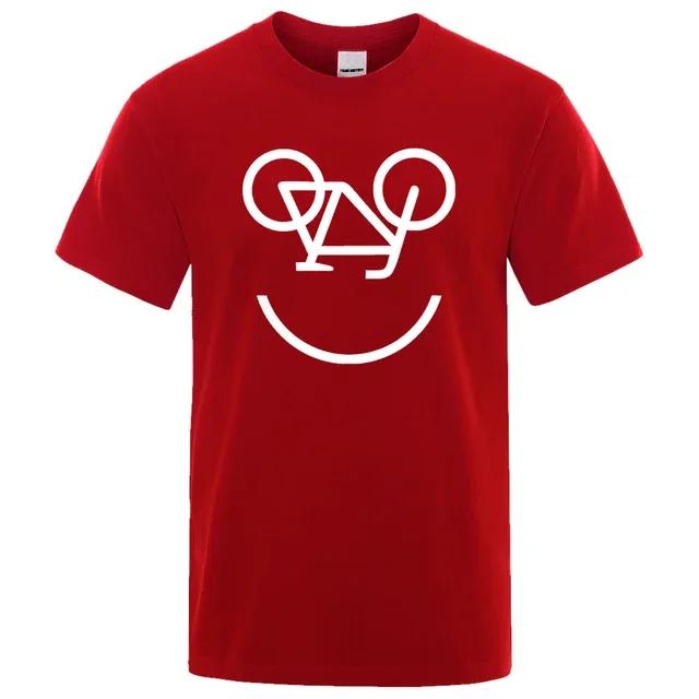 bicycle reverse Letter Funny Printing Men Women T Shirts Fashion Comfortable Top Regular Sleeve Short Sleeve Large Size Tshirts