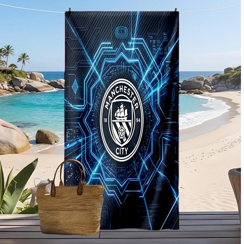 Manchester City Printed Beach Towel Quick Dry Soft TowelPortable Large Rectangular Beach Blanket for Travel Swimming Pool
