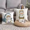 Hand Drawn Cute Cat Pillow Case Home Decor Throw For Sofa Bed Car Room Decor Gift Idea