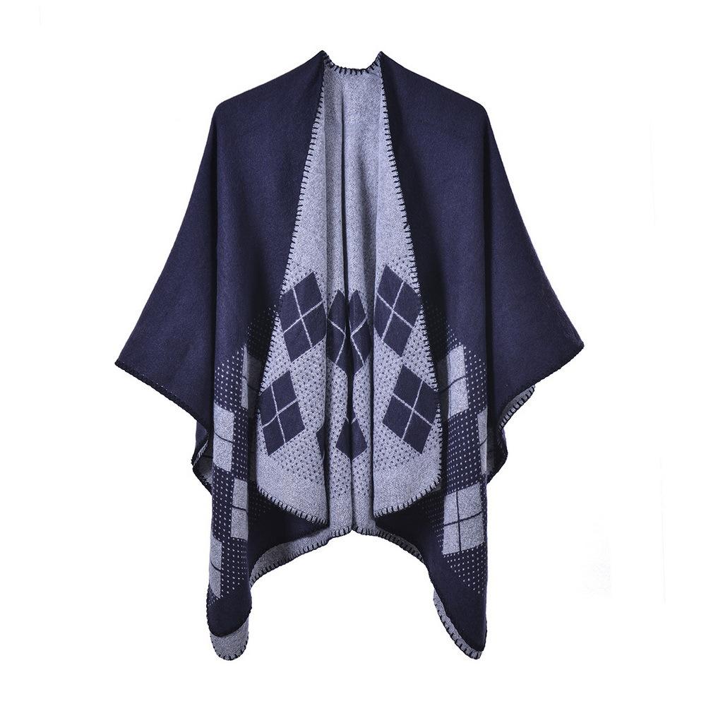 Ponchos Coat  Cashmere Scarves Women Winter Warm Shawls And Wraps Pashmina Thick Capes Blanket Femme Scarf