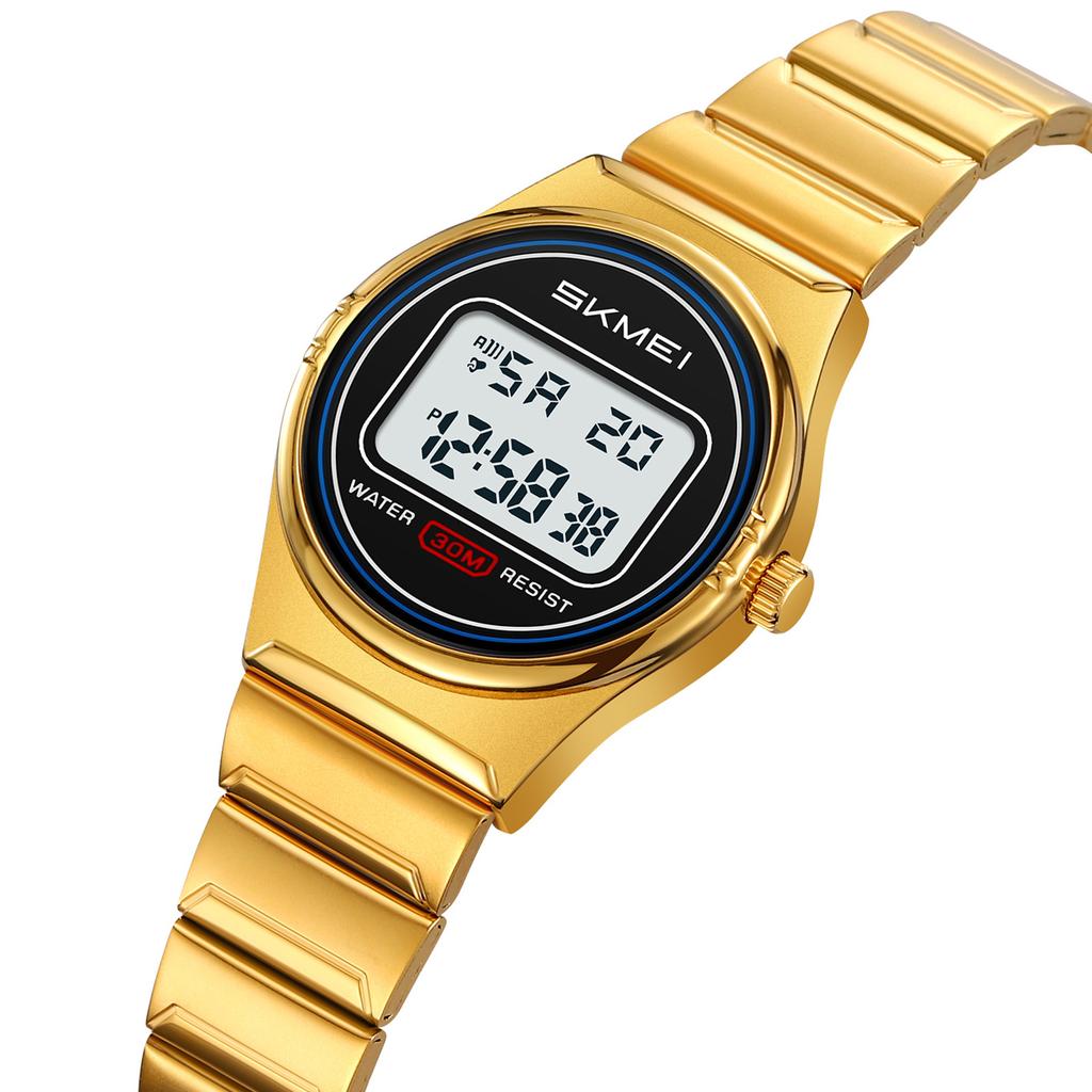 SKMEI Luxury Watches Waterproof Sports Ladies Small Dial Digital Stainless Steel Wristwatches Women Electronics Watch