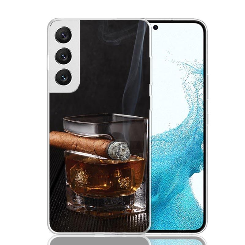 Cigar Whiskey Ice Drink Phone Case For Samsung Galaxy S26 S25 Edge S24 S23 FE S22 Ultra S21 Plus S20 + Fundas Cover Coque Galaxy