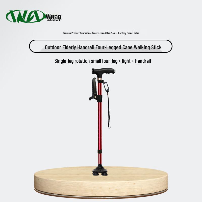 Multifunctional Quad Cane with Light