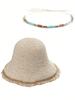 Crochet Straw Hat for Women Summer Handmade Hollow Out Panama Raffia Paper Tassel Edge Beach Hats UV Protect Foldable Sun Visor