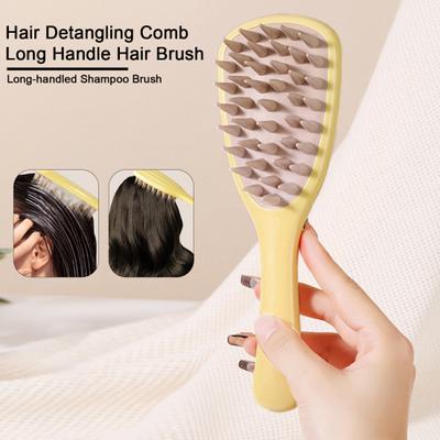 Brosse à cheveux de Massage ergonomique à manche Long, poils souples, masseur de cuir chevelu portatif pour hommes et femmes, shampoing, peigne démêlant