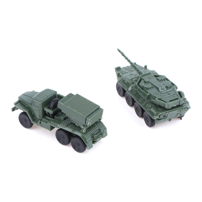 4Pcs/Set 1/144 Soviet Bm21 Hail Rocket Launcher Italy Centaur B1 Tank 4D Steel Ball Military Model Sliding Toy