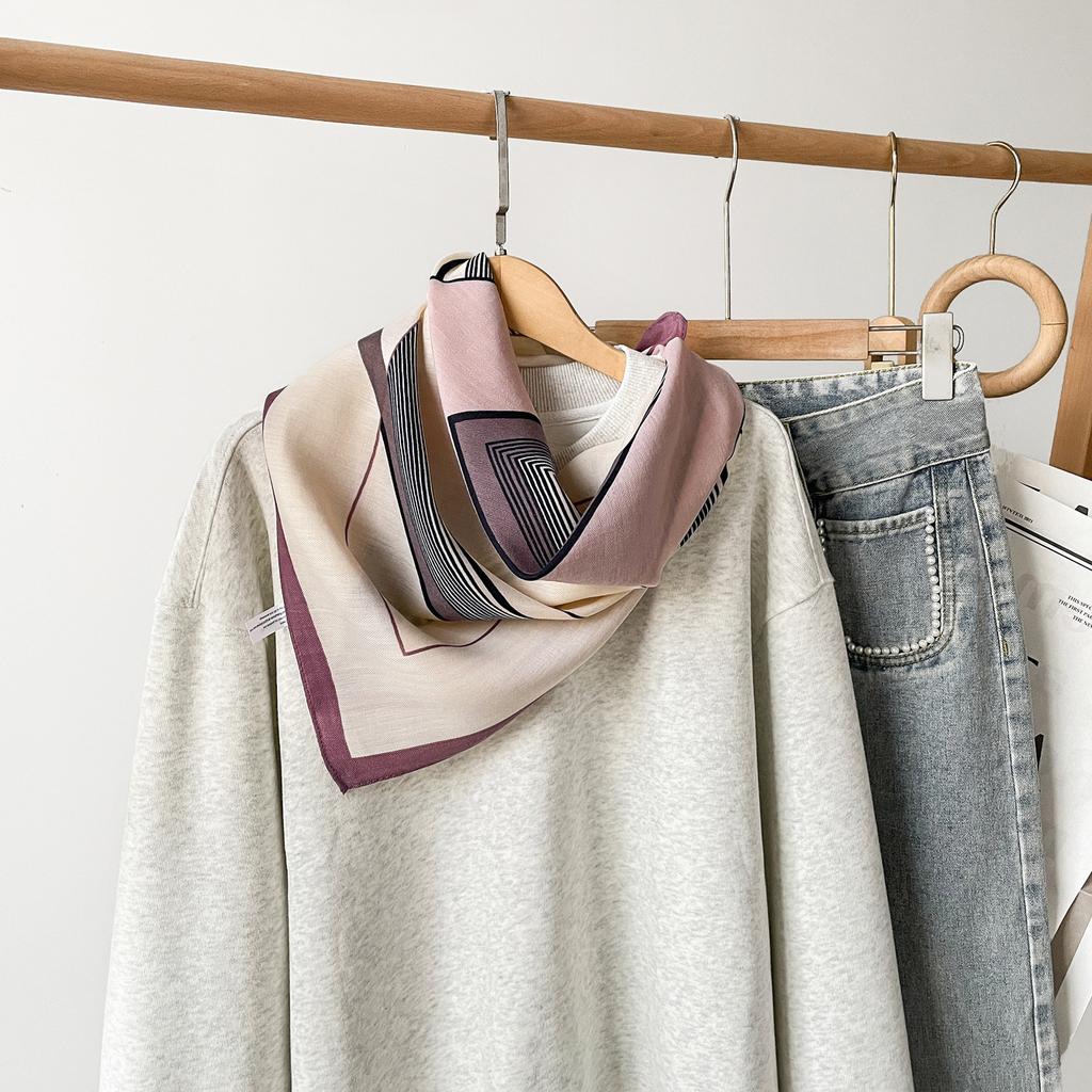 Spring And Summer Satin Long Scarf For Women Sunscreen Shawl Fashionable Beauty Scene Satin Long Scarf Versatile Travel Scarf