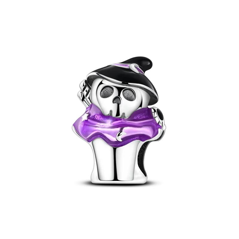 Original Charms Bead Copper Halloween Noctilucent Pumpkin Skull Candy Pendants Fit Diy Bracelet For Women Jewelry Gift