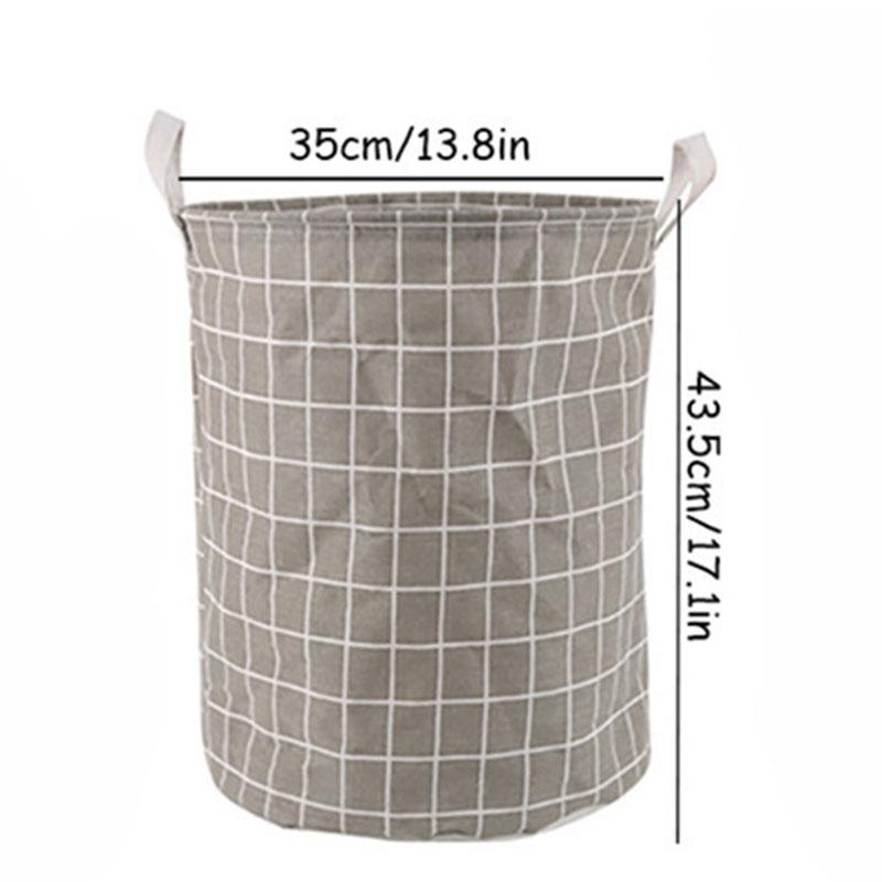 Multifunctional Cotton and Linen Lattice Dirty Clothes Basket Clothes Toys Sundries Storage Bucket Foldable Dirty Clothes Basket