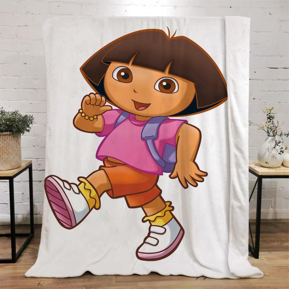Dora the Explorer Cotton Blanket for Sofa Decoration Luxury Blankets King Size Bed Throw Home Interior Beach Towel Knitted Plaid