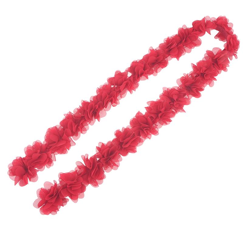 1 Yard 24 Flowers Chiffon Lace Patch Fabric Webbing Decoration Flower Gift Ribbons Diy Bridal Veil Shoes Wedding Clothes Crafts
