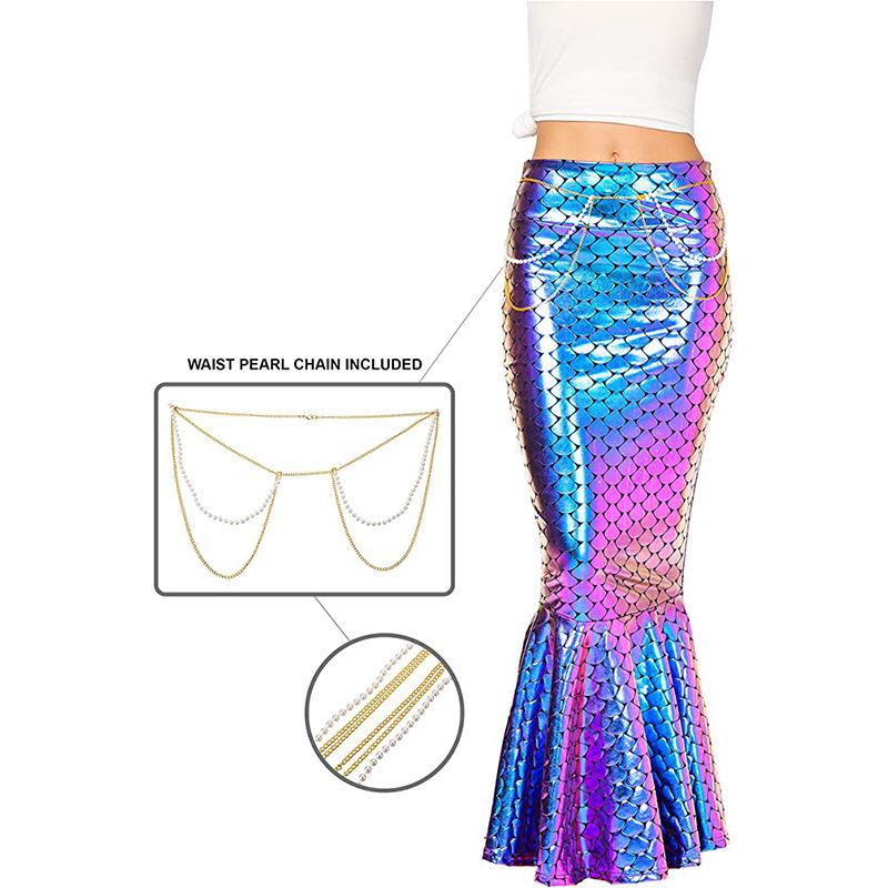 New Mermaid Hip-wrapped Tight Skirt Sequined Half-body Fishtail Skirt Mermaid Princess Dress