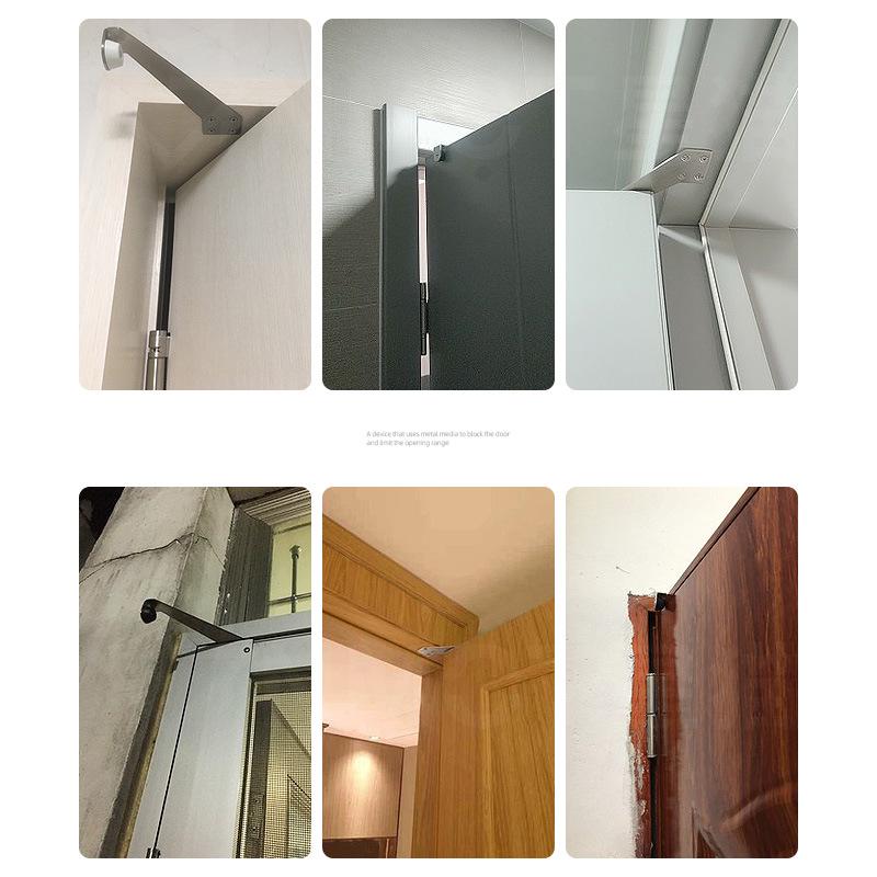 90° Stainless Steel Door Holder Stopper with Rubber Buffer for Bathroom & Hotel
