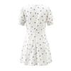 European and American Style, New Women's Clothing, Retro Small Rose-printed Square Neck and Thin Bubble Sleeve Dress.