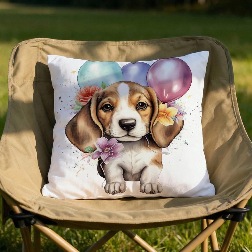 Cute Beagle Pet Dog Cushion Cover Soft Reversible Durable Pillow Cover MultiScene Use for Home Car Daily Comfort
