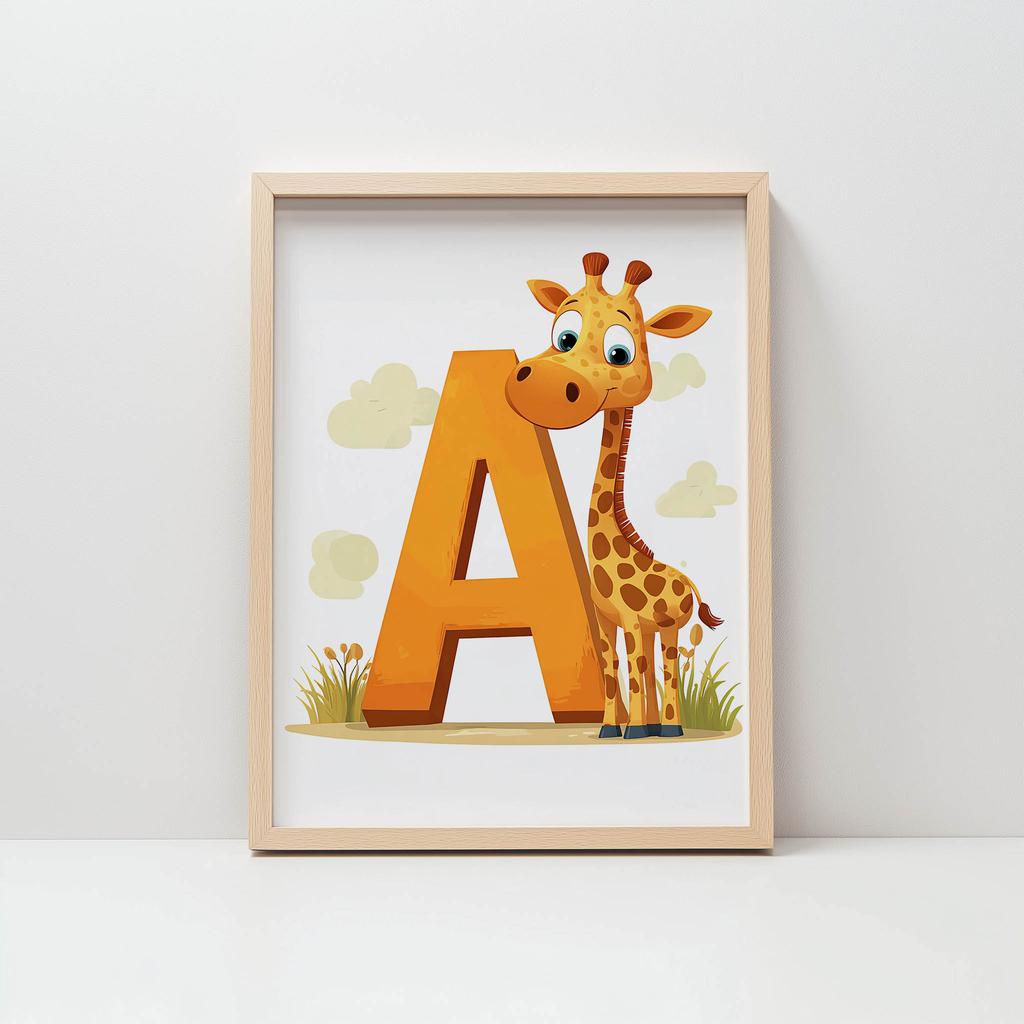 Plakat Żyrafowa Przygoda Plakat Żyrafowa Przygoda, 70X100 Cm, Bez Ramy, Płótno Premium Na Blejtramie