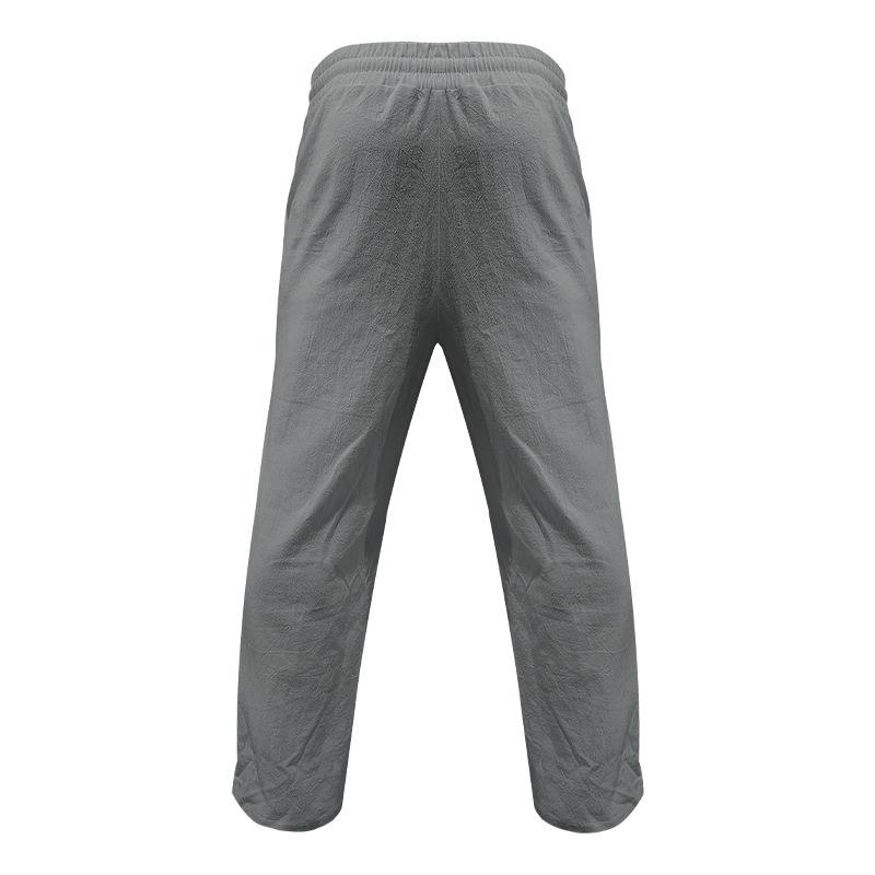 Pantaloni sport pentru bărbați, bumbac, in, cu mai multe nasturi, largi, la modă, Hawaii, plajă, confortabili, la modă