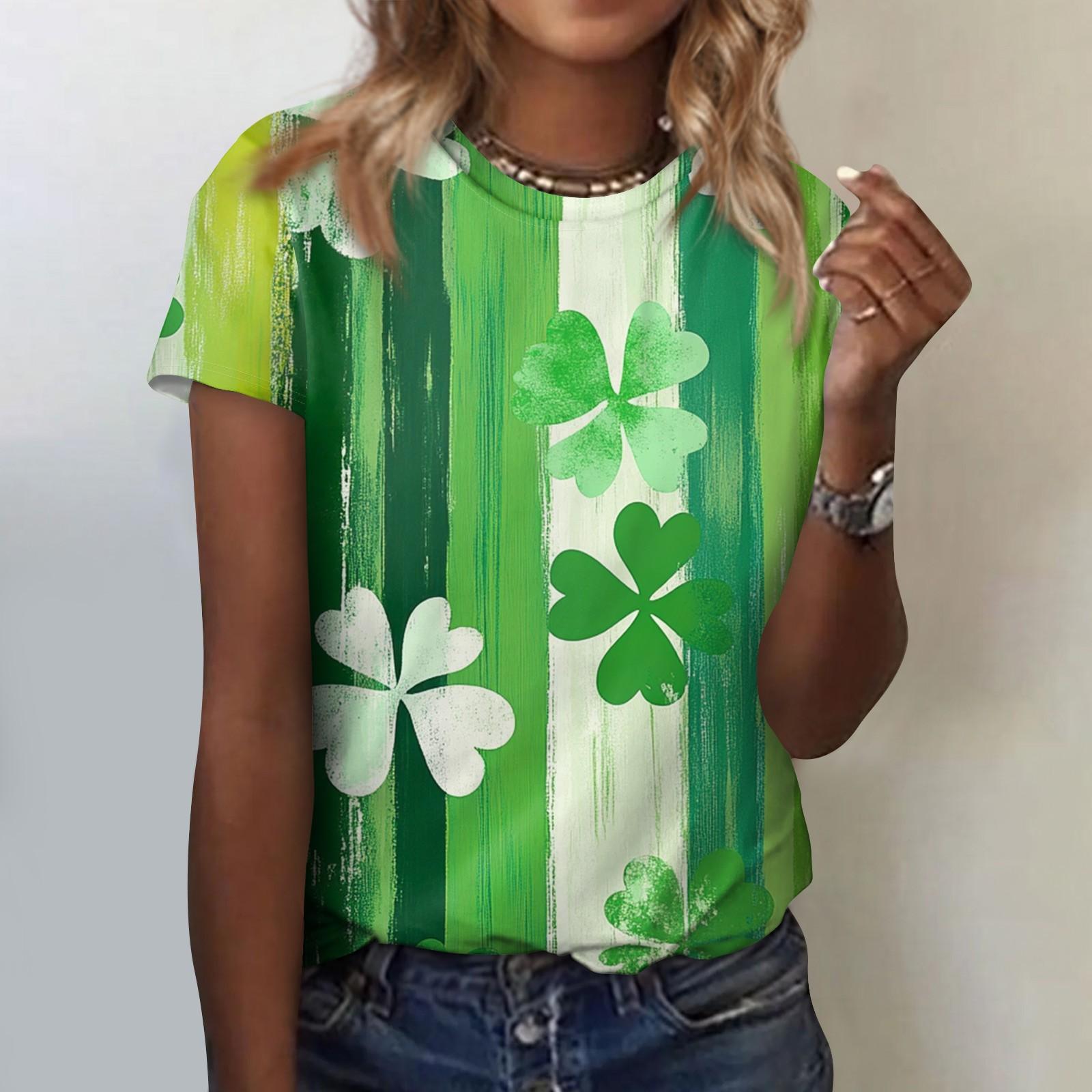 

Женская модная повседневная блузка с круглым вырезом и короткими рукавами с цветочным принтом S белый