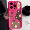 Cartoon Cute Bear Phone Case For iPhone 16 Case iPhone 11 12 13 14 15 Pro Max XR XS X 7 8 15 16 Plus Candy Silicone Soft Cover