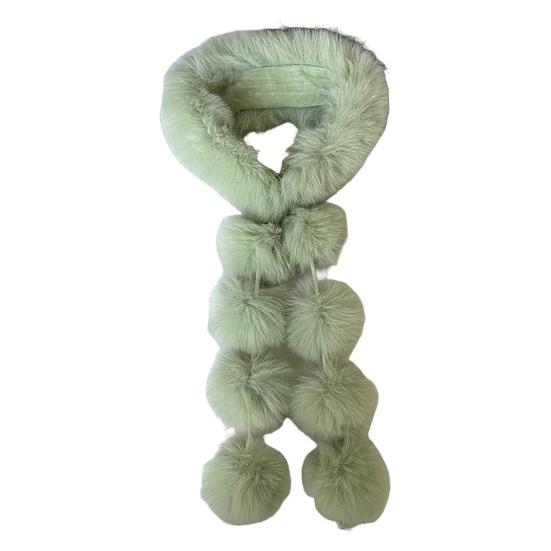 Faux Fur Scarf with Magnetic Closure Solid Color Soft Plush Design Scarf Wrap Windproof