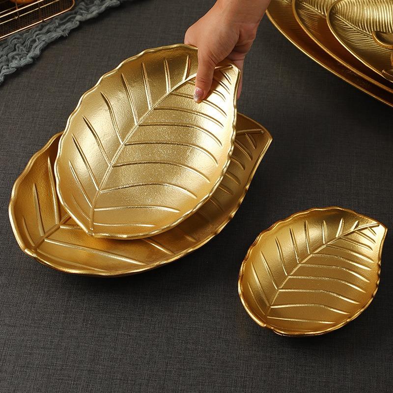 Simple Nordic Snack Candy Dish Leaf-Shaped Living Room Home Dining Table Storage Tray for Tabletop Organization & Decoration