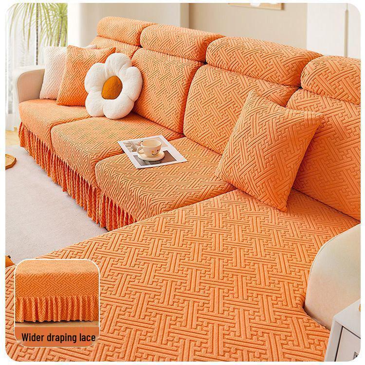 Four Seasons Universal Non-Slip Sofa Cover - Full Wrap, Simple Design for Living Room