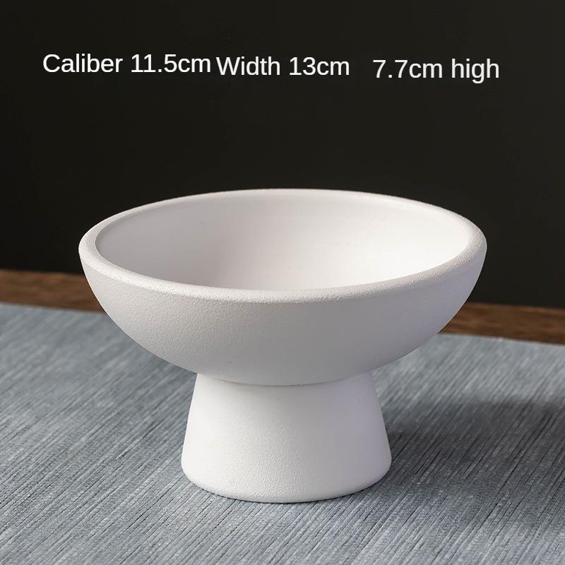 

Chinese Style High Footed Fruit Tray Ceramic Tray Living Room Fruit Ornament Decoration Tray Tea and Snack Tray Decoration Tray