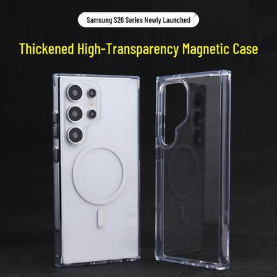 Samsung S26 Ultra Transparent Magnetic Anti-Fall Phone Case, Thickened Protective Cover for S25+