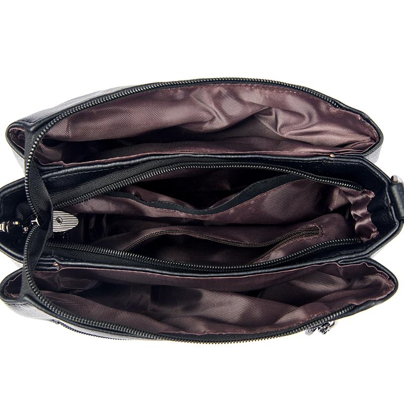 High Quality Pu Leather Shoulder Crossbody Bags for Women Mother 2025 Luxury Handbags Women Messenger Hand Bag Two Layers Tote