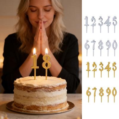 Juego de 10 Portavelas de Cumpleaños Reutilizables con Número, Soporte Digital para Velas de Tarta de Cumpleaños, Adornos de Plástico para Tartas para Fiestas, Aniversario de Boda
