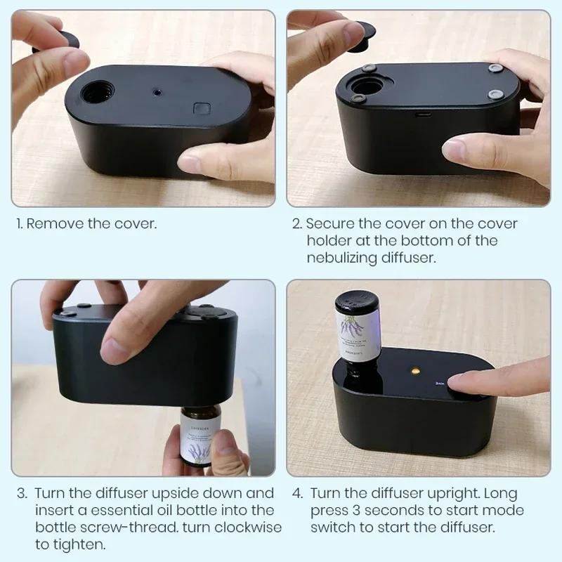 Vernebler Ätherischer Öl Diffusor Leise Büro Zimmer Heimduft Lufterfrischer Elektrischer Aromatischer Oase Wasserloser Aroma Diffusor