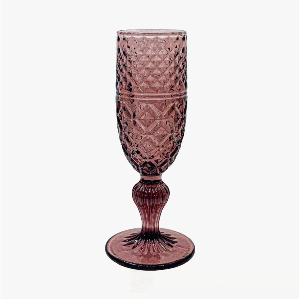 Vintage Embossed Colored Glass Goblet – Luxury Thickened Bubble Wine Glass