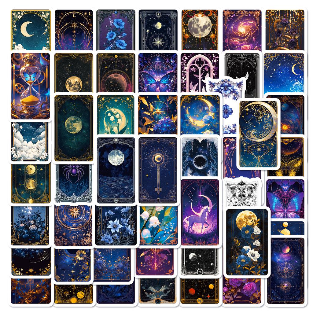 50 New Mysterious Starry Sky Night Sky Stickers Shein Butterfly Flower Starry Sky Combination Creative Stickers