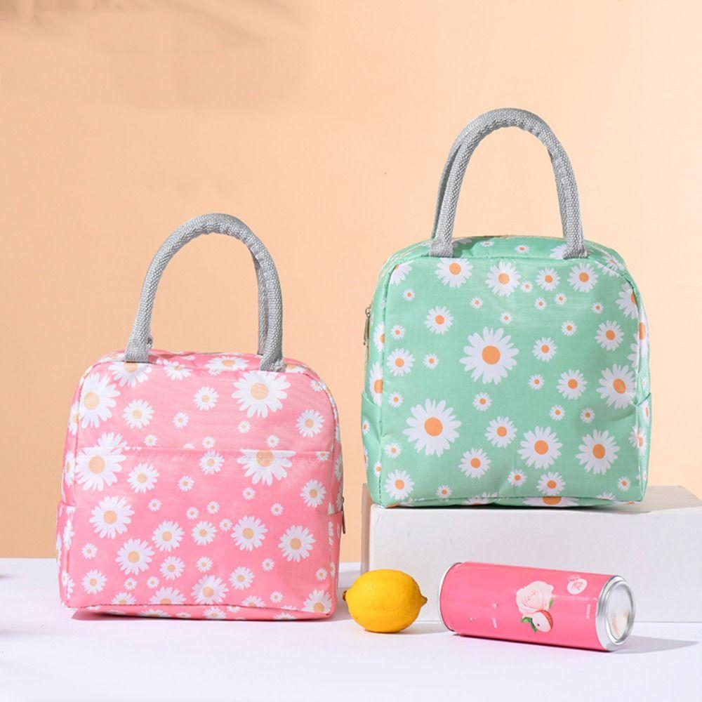 Oxford Cloth Outdoor For Student Large Capacity Picnic Pouch Thermal Cooler Bag Daisy Lunch Bag