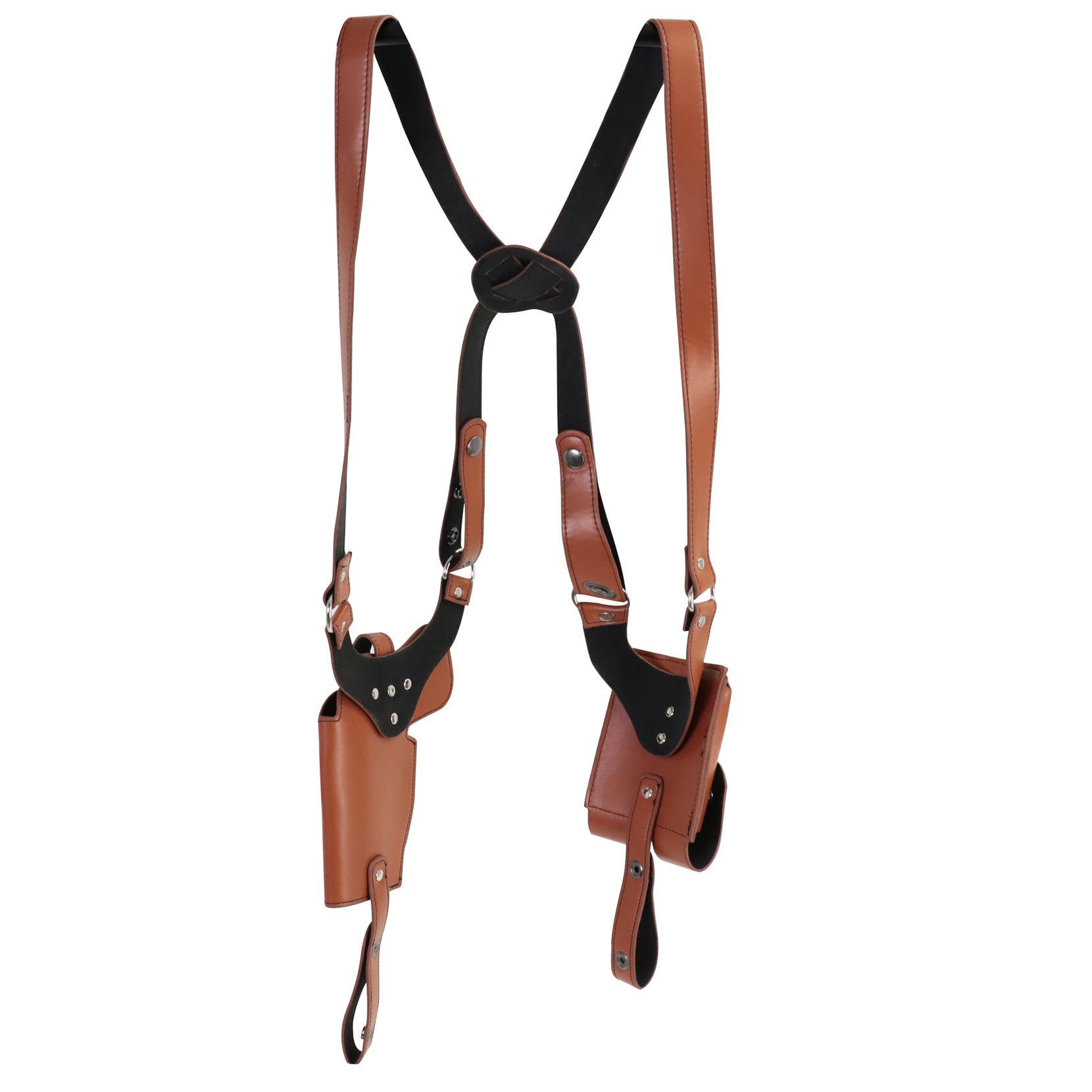 

Кобура для тактичного стелс-пістолета Подвійний магазин Приховані підсумки для зброї Аксесуари для стрільби На плечі під пахвами Приховані кобури для зброї коричневий