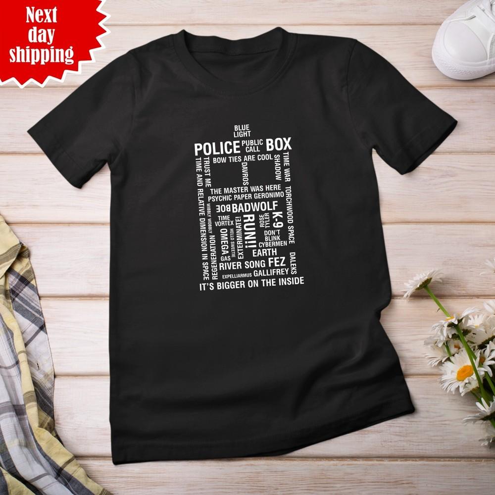 Мужская футболка Доктор Кто ТАРДИС Крутой Принт Круглый Вырез Короткий Рукав Унисекс Топ Унисекс Футболка XL