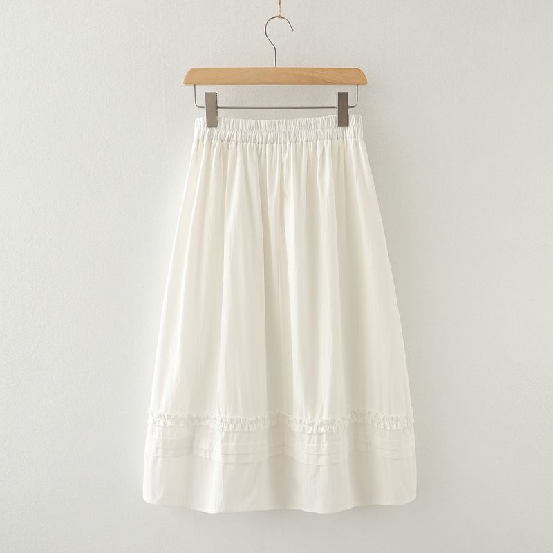 

Стиль Мягкая Девушка Стильный Нишевый Стиль Юбка Женская Весенне-Летняя Новая Юбка Средней Длины Длинная А-силуэт Завышенная Талия Стройнящая Юбка-зонтик White L 55.00 kg-65.00 kg