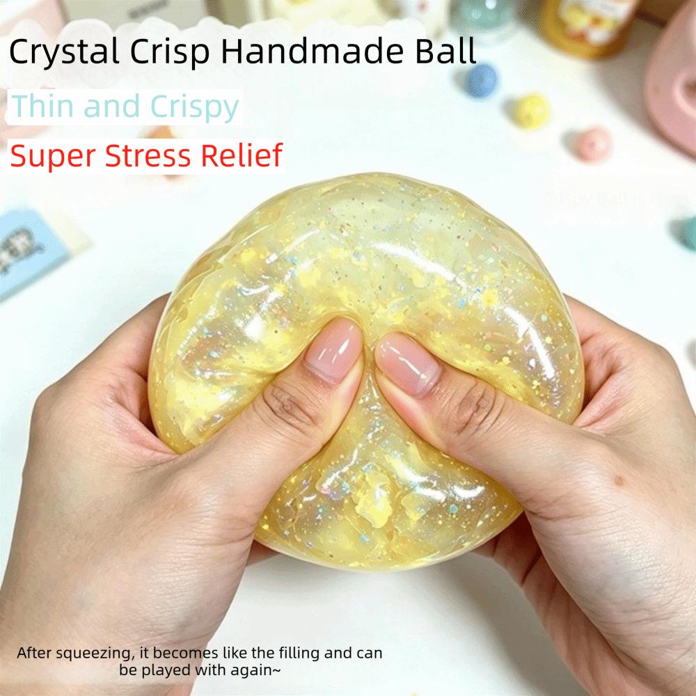 Soft Squishy Fidget Toy Squeezing Crunchy Sound Toy Soothing Crystal Clay Crispy Squishy Kids