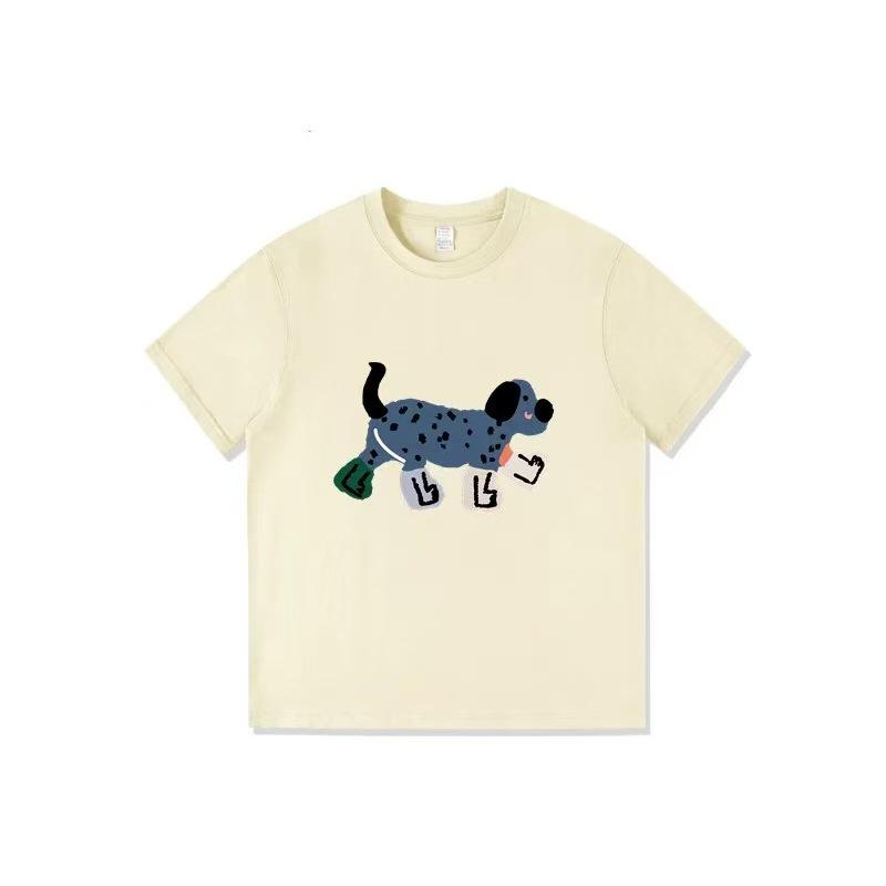Summer new cartoon dog print design short-sleeved T-shirt women's casual loose and cute versatile bottoming top