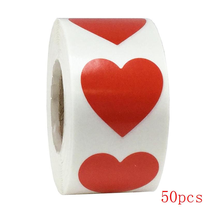Heart Red Stickers Seal Labels 50-500Pcs Labels Stickers Scrapbooking For Package And Wedding Decoration Stationery Sticker