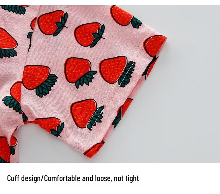 2024 New Summer Cotton Pajama Set for Girls - Short-Sleeve, Thin, Princess Design for Baby and Kids