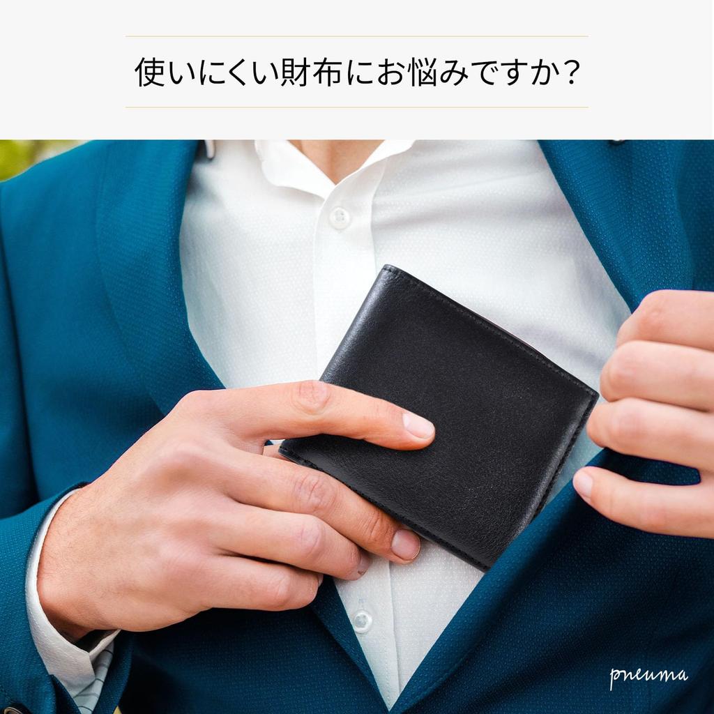 Pneuma Bifold Simple Premium Fasst 12 Inklusive Münz- und Geldscheinklammer [JPSpiritus] Mark.II Herren-Geldbörse, Design, Pflanzlich gegerbtes Leder, Karten, Geldbörse,