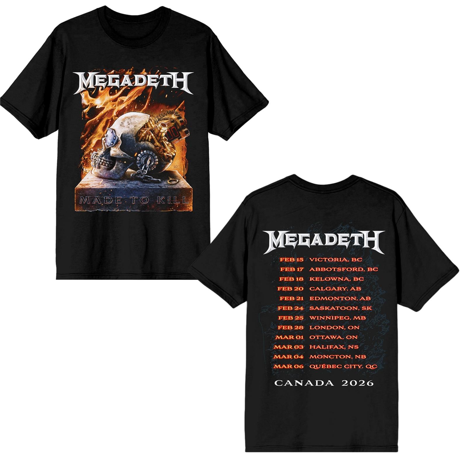 Megadeth Band 2026 Tour Let There Be Shred graphic New Unisex T Shirt Unisex Cotton Short Sleeve Y2k Streetwear Oversized Tee Top S