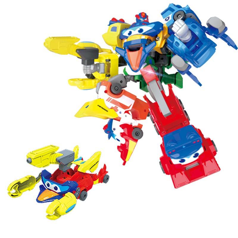 7 W 1 GGBOND Gogo Bus Samochód Transformujący Zabawka Figurki Akcji Ambulans/Policja/Strażak Zjeżdżalnia Zabawki dla Dzieci Prezent Świąteczny