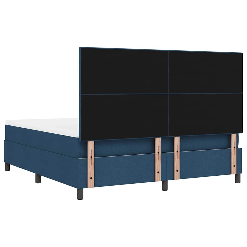Box Spring Bed with Headboard Blue 180 x 200 cm Fabric